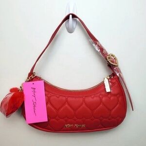 Betsey Johnson Scarlet Heart Shoulder Bag